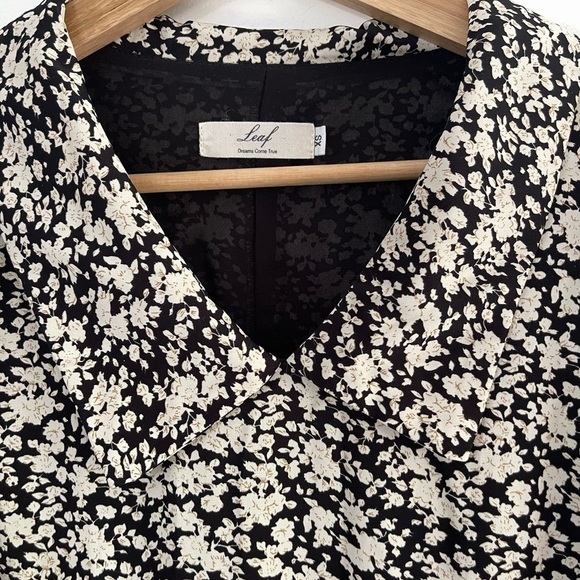 Leaf Floral Asymmetrical Ruffle Dress - XS - Picture 4 of 5